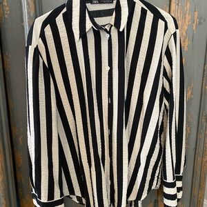 Zara Monochrome Striped Shirt
